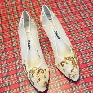 Vintage Pensato pumps Butterfly Applique Sz 38.5